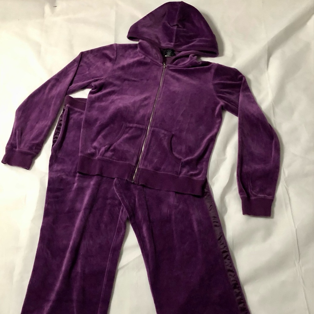 Velvet purple track suit!